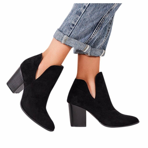 Urban Outfitters Shoes - URBAN OUTFITTERS Genuine Suede Heeled Booties